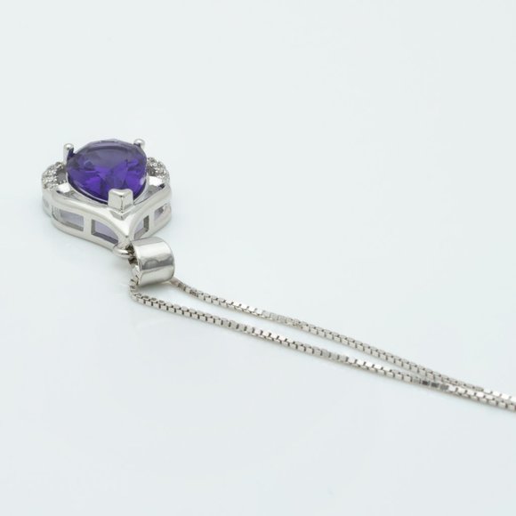 Sterling Silver Amethyst Necklace - Picture 2 of 3